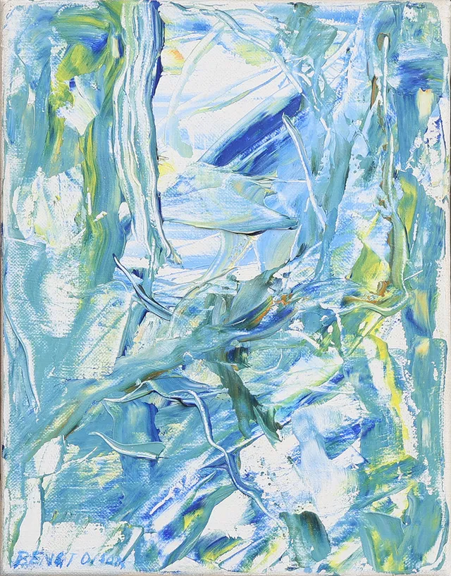 BENGT OLSON. ABSTRAKT MOTIV, OLJA PÅ DUK.