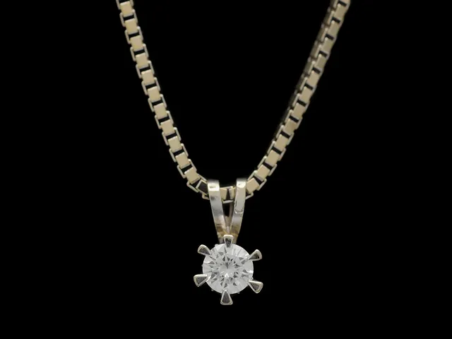 HÄNGE/KEDJA, 18K vitguld (hänge), briljant ca 0,25 ct, ca TW/VS, kedja (18K ljusgult guld) Venezia 39 cm, vikt totalt 6,4 g.