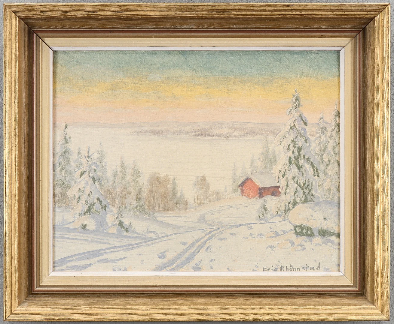ERIC RHÖNNSTAD. Olja på pannå, signerad. — Paintings — Karlstad Hammarö Auktionsverk