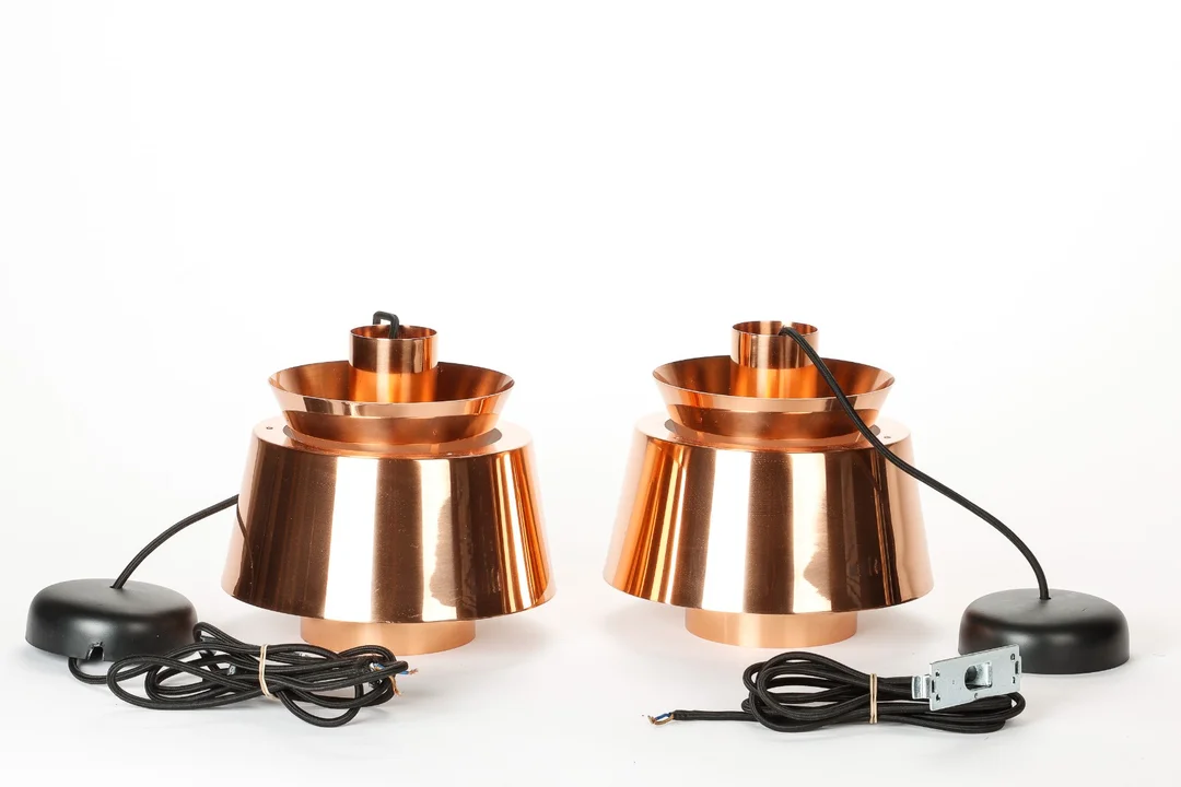Jørn Utzon for &Tradition. 'Utzone', 'JU1'. A pair of pendants, copper (2) — Lamps and lighting/Pendant lights — Lauritz