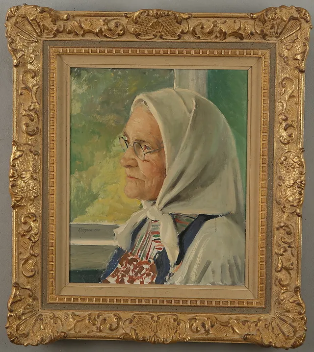 ROBERT LÖFGREN. Kvinnoporträtt, olja på duk, signerad samt daterad 1941.