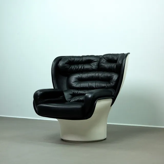 JOE COLOMBO. Lounge Chair „Elda“, Leder, Italien, 1980er Jahre.