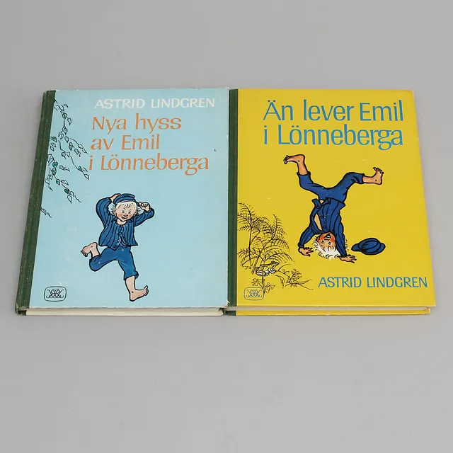BÖCKER, 2 st, Astrid Lindgren 1:a upplagor, 1 signerad av författaren.