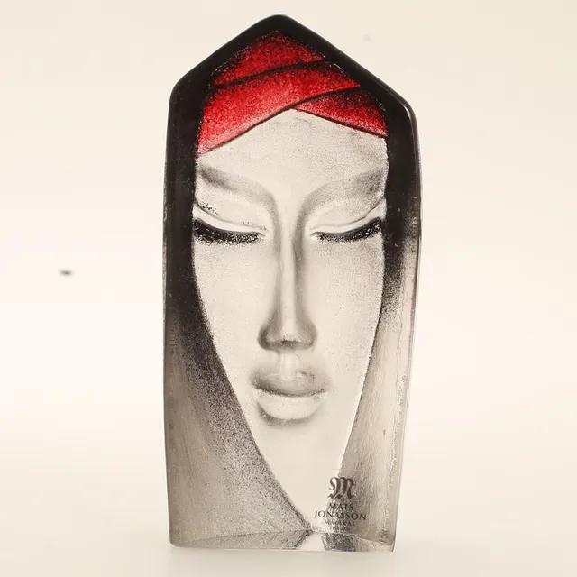 MATS JONASSON. Skultptur, glas, signerad.