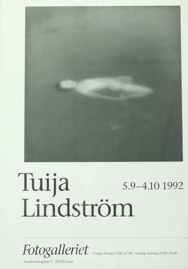 TUIJA LINDSTRÖM. EFTER. UTSTÄLLNINGSAFFISCH, FOTOGALLERIET 1992.