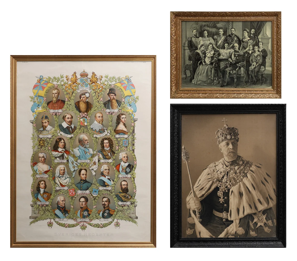 TRE TRYCK MED KUNGLIGA MOTIV. — Engravings & Prints — Crafoord Auktioner Lund
