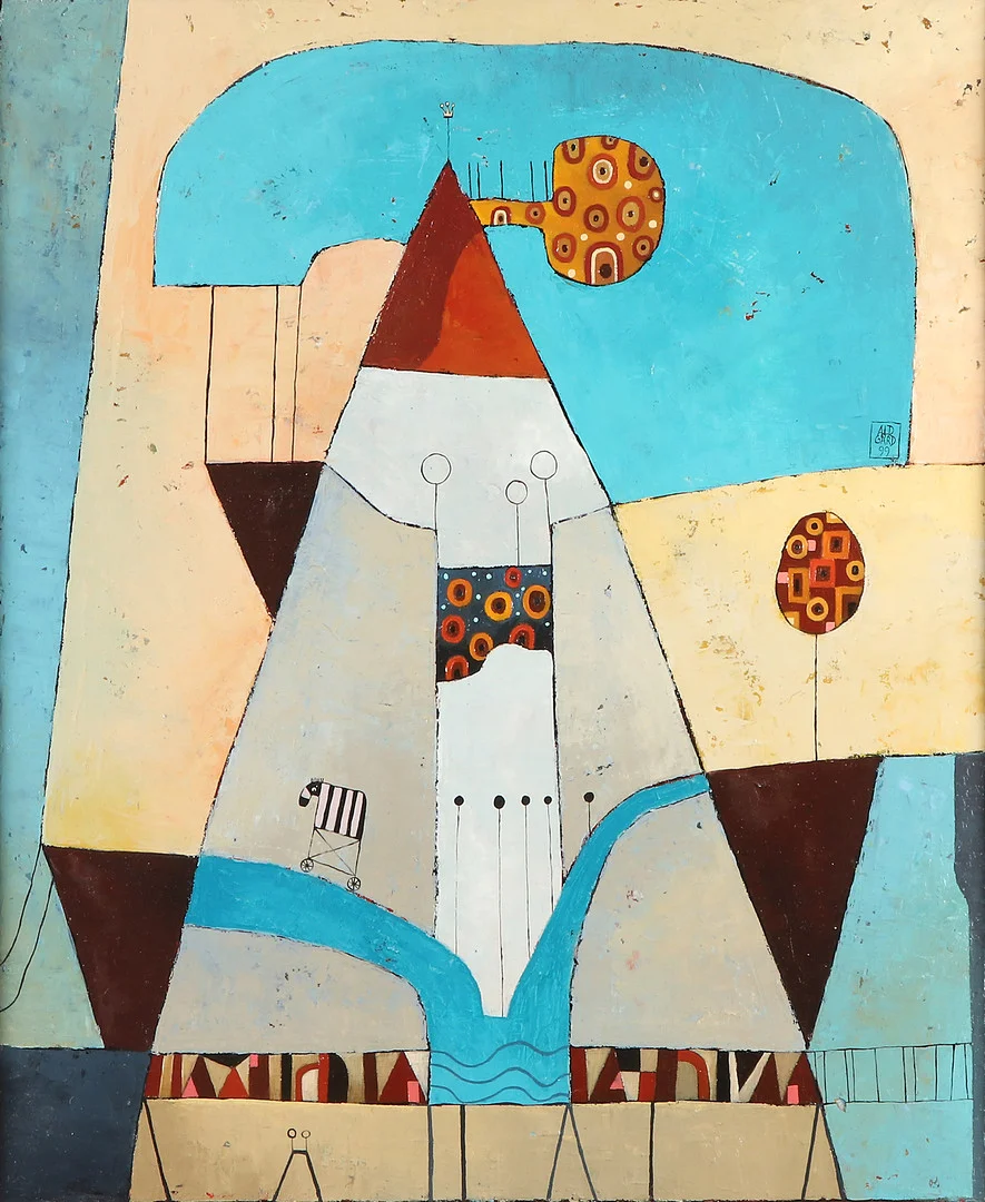 JONAS ALDGÅRD. Oljemålning på duk. "Forward on Water". Signerad och daterad 99. — Paintings — Skånes Auktionsverk