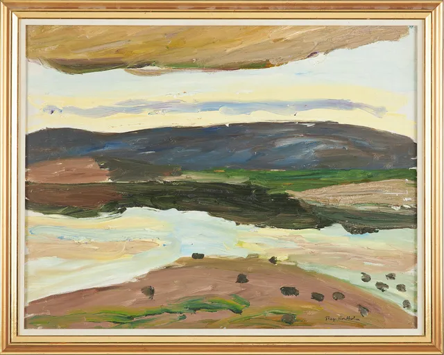 THAGE NORDHOLM. Fjällmotiv, olja på duk, signerad.