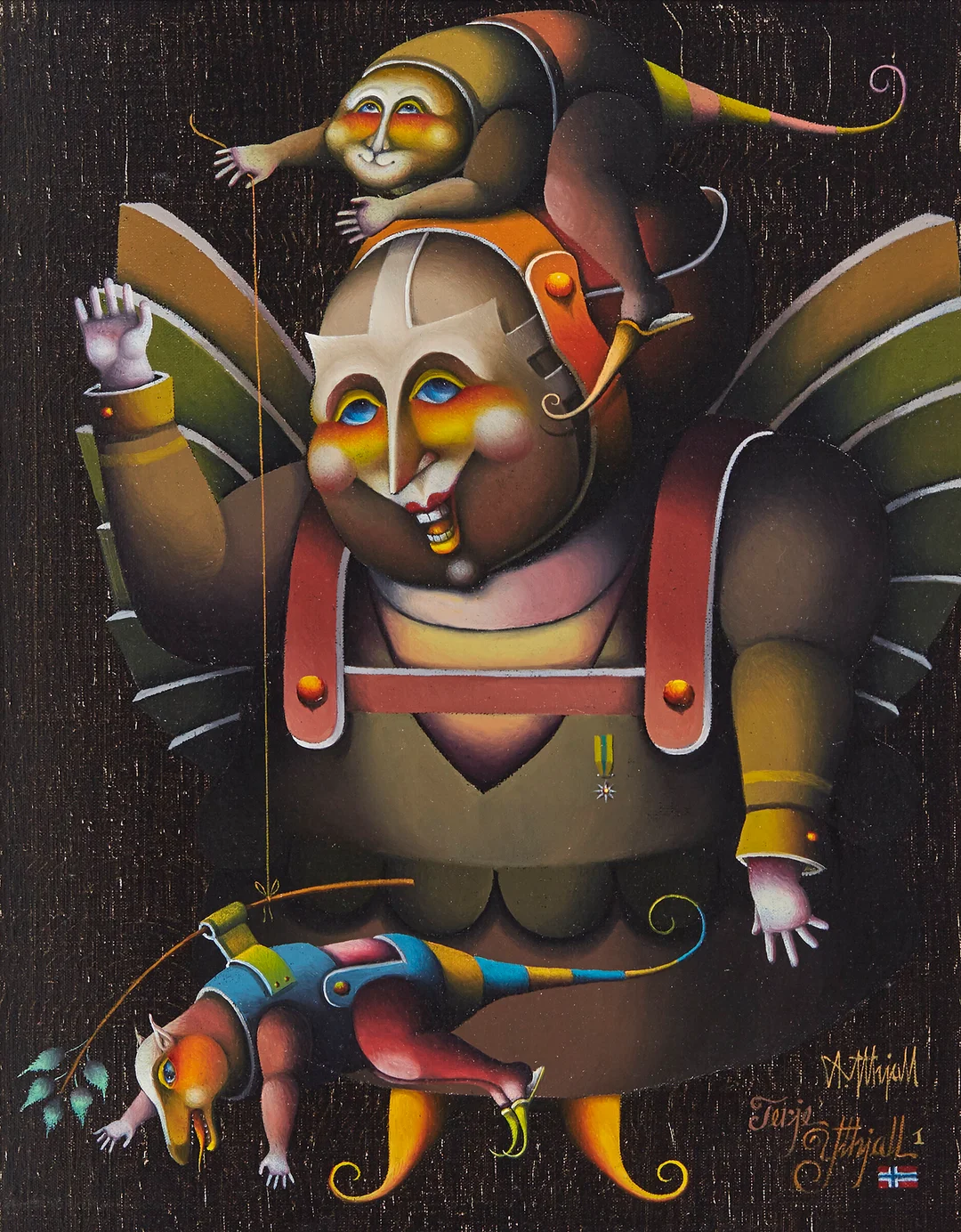Ythjall, Terje — "Dressør forkledd som engel" 2001 — Kunst/Maleri — Blomqvist