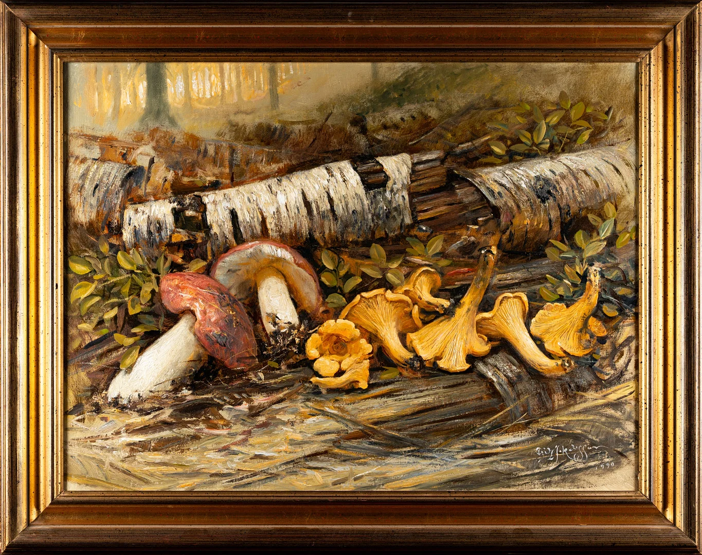 FRITZ JAKOBSSON. Olja på duk "Stilleben med svampar" Signerad & daterad 1990. — Paintings — Norrlands Auktionsverk