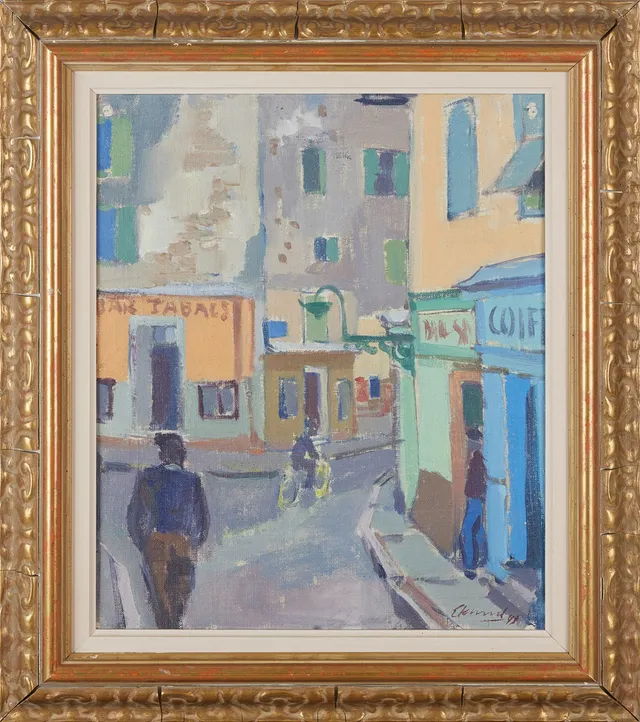 BENGT EKLUND (1916-1989), Parisgata, på baksidan pannå med stilleben, oljemålning på duk, signerad och daterad Eklund -42.