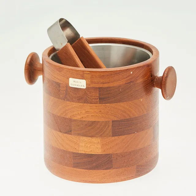Eiseimer, Teak, Stahl, 1960er Jahre, Dänemark.