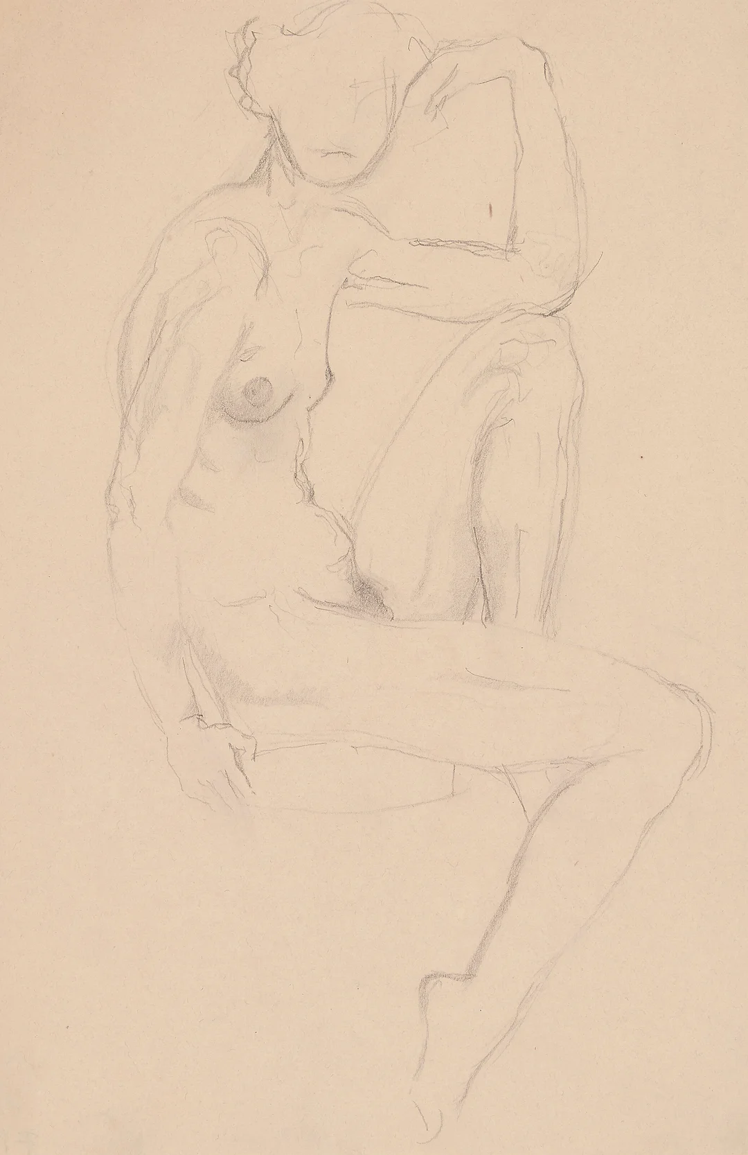 Ness, Bjarne — Sittende kvinneakt, 1924 — Kunst/Øvrig billedkunst — Blomqvist