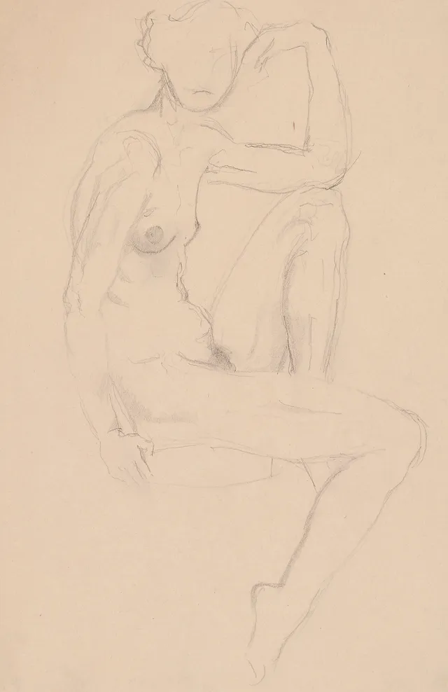 Ness, Bjarne — Sittende kvinneakt, 1924