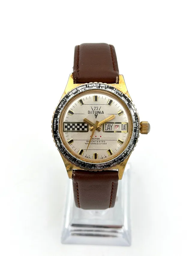 BITUNIA Super, armbandsur, 1970-tal, manuell, stål.