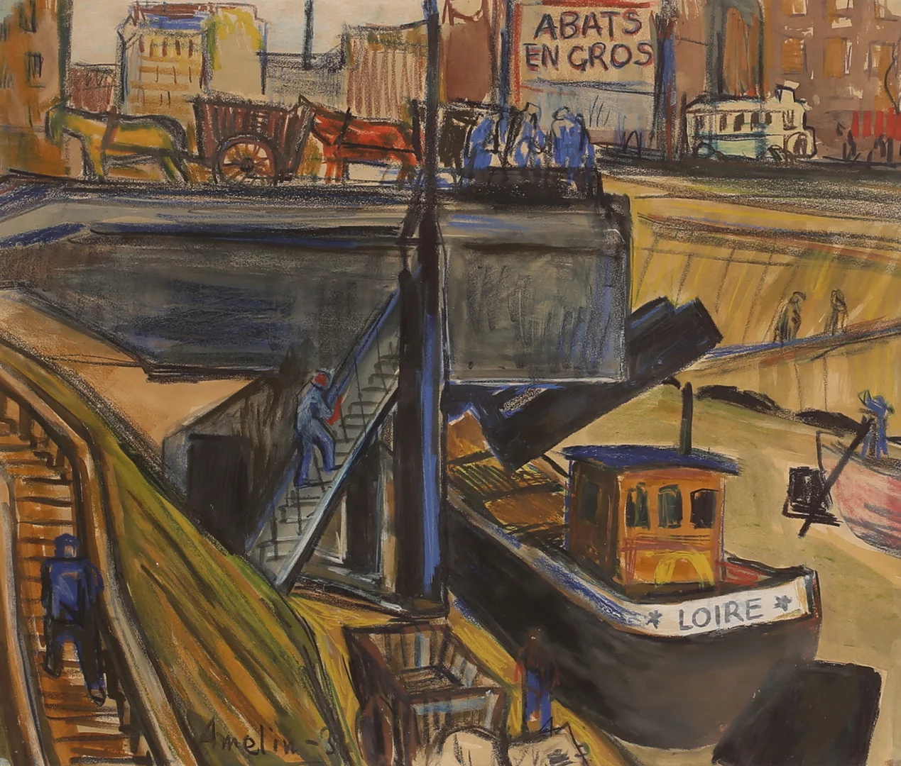 ALBIN AMELIN. Blandteknik, signerad. — Paintings — RA Auktionsverket Norrköping