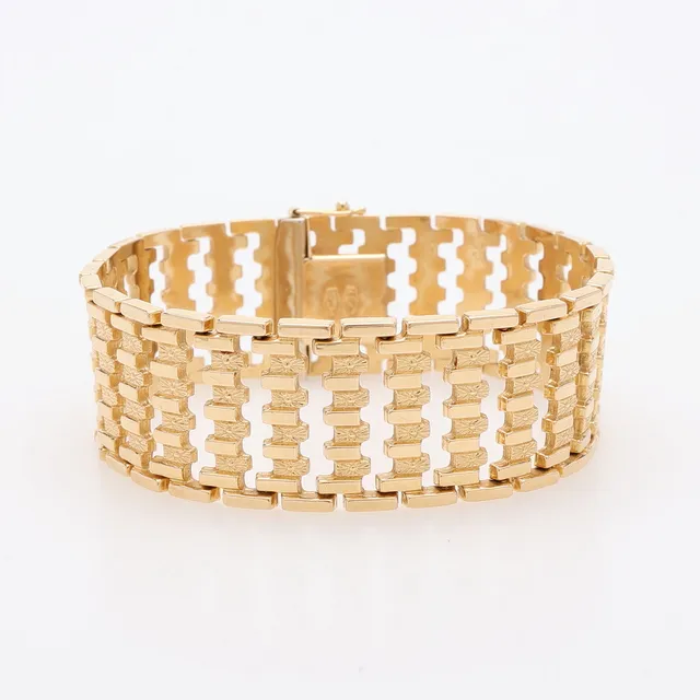 ARMBAND, FANTASILÄNK, 18K GULD, ITALIEN, VIKT CA 29 GRAM.