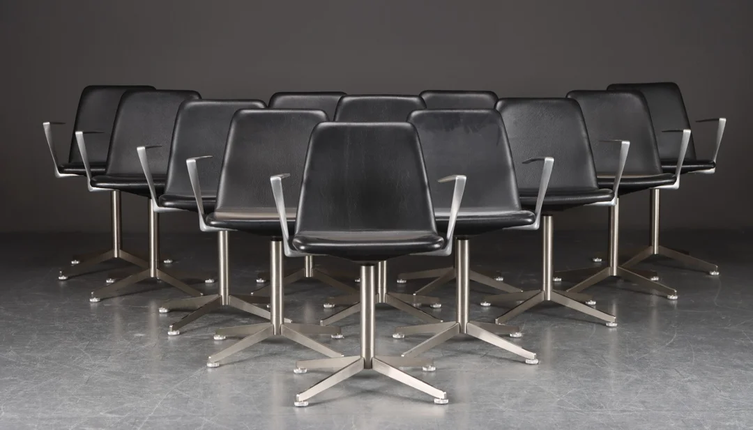 Paul Leroy for Paustian. Model Spinal 44. 10 armchairs (10) — Furniture/Chairs — Lauritz