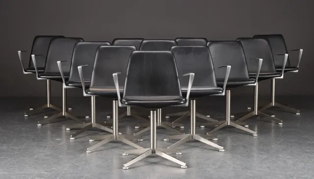 Paul Leroy for Paustian. Model Spinal 44. 10 armchairs (10)