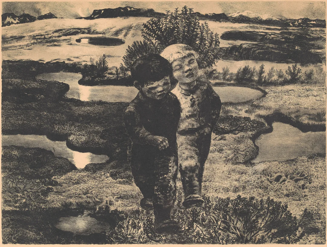 Johnson, Kaare Espolin — "Vårnatt (Fylgje)" 1961 — Kunst/Grafikk — Blomqvist