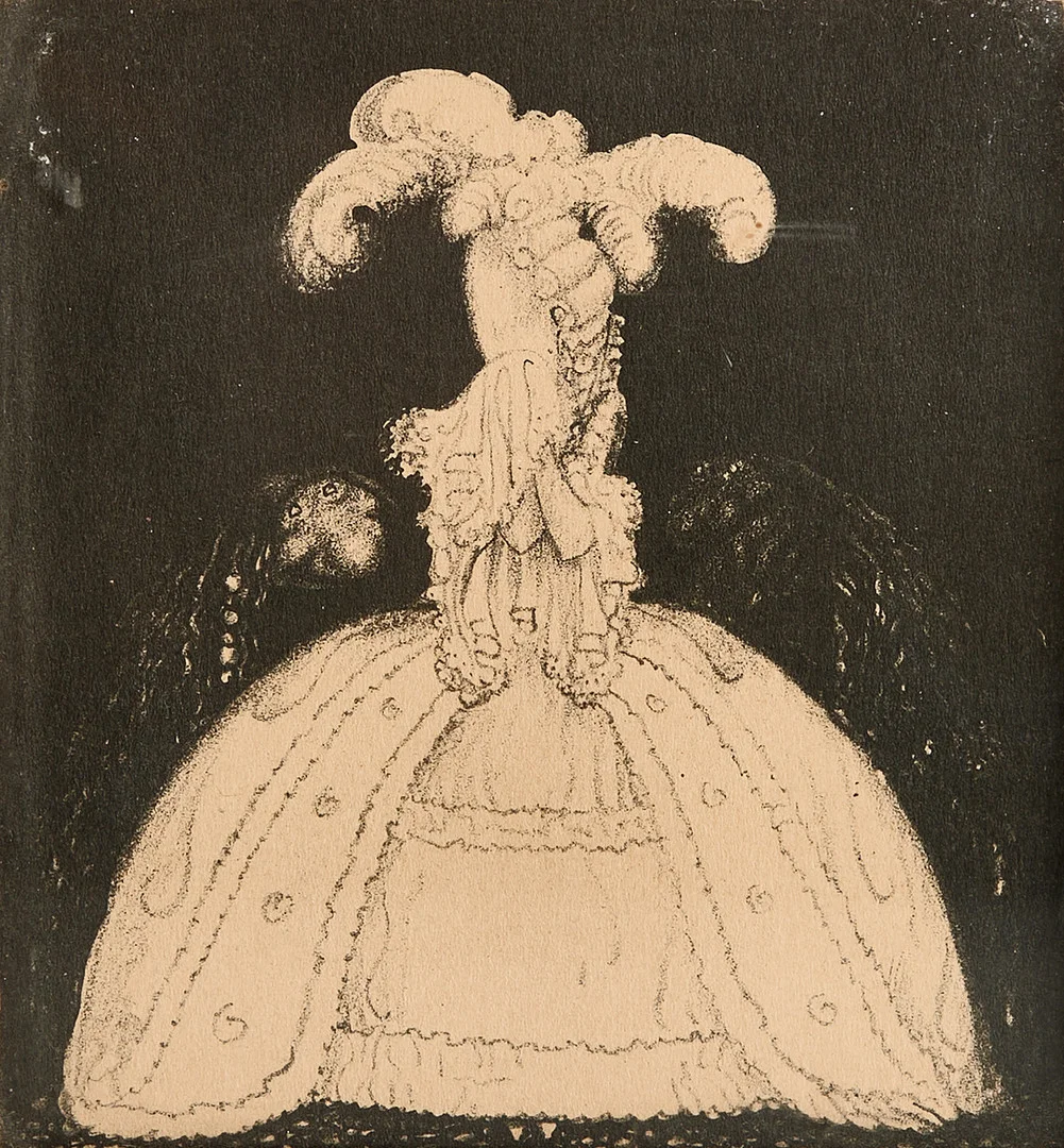 JOHN BAUER (Sverige, 1882-1918) "Två friare", litografi ur serien "Troll" 1915, nr 5 . — Engravings & Prints — Crafoord Auktioner Stockholm