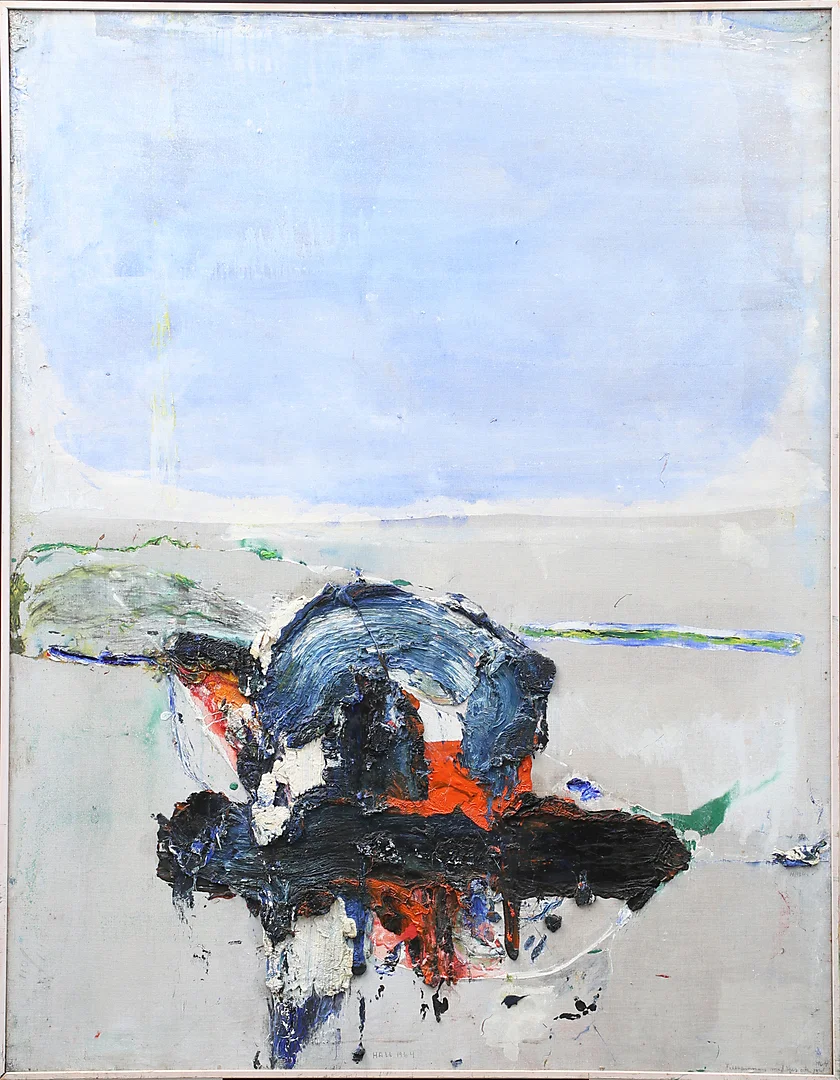 LENNART HALL. "Tillsammans med ljus och jord", olja på duk, signerad Hall. — Paintings — Garpenhus Auktioner