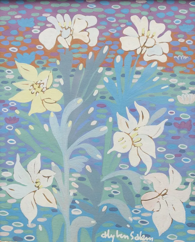 ALY BEN SALEM. Blomsterstilleben, gouache, signerad.
