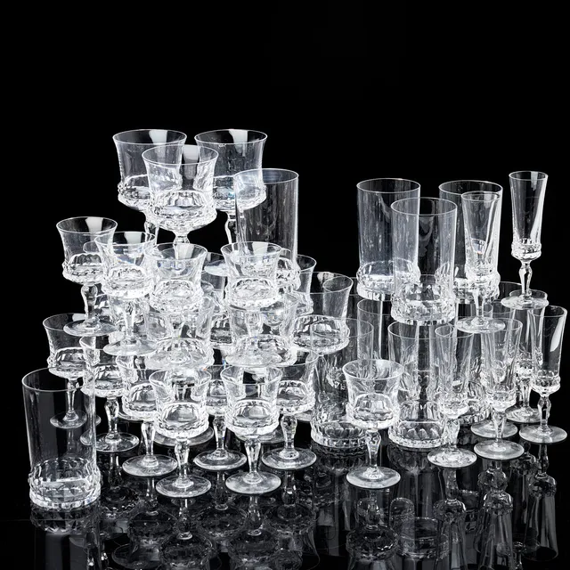 INGEBORG LUNDIN. servisglas, 35 delar, "Silvia", Orrefors.