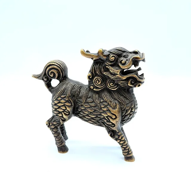 QILIN-FIGUR / KIRIN / KYLIN AUS BRONZE HUND DRACHE CHINA.