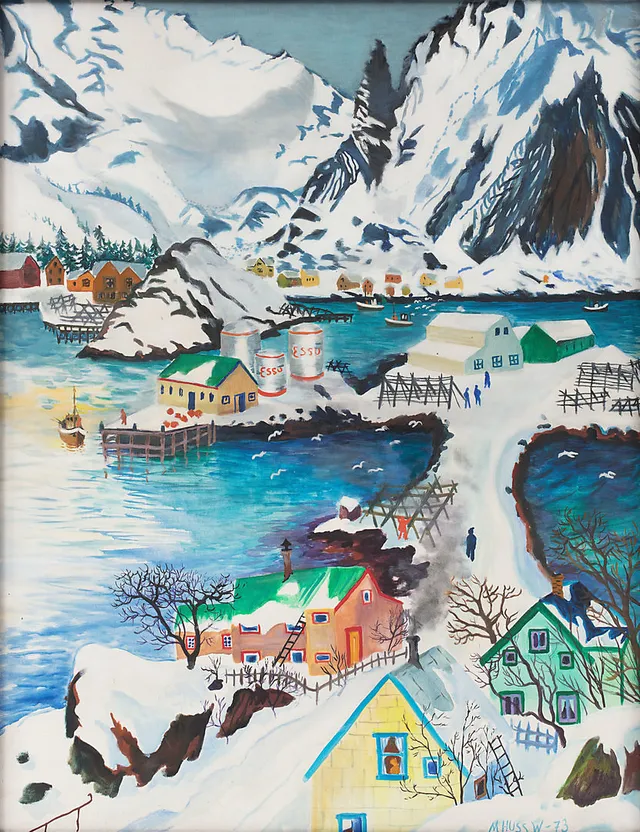 MONA HUSS WALIN (F.1944). Motiv från Lofoten. Olja på duk.