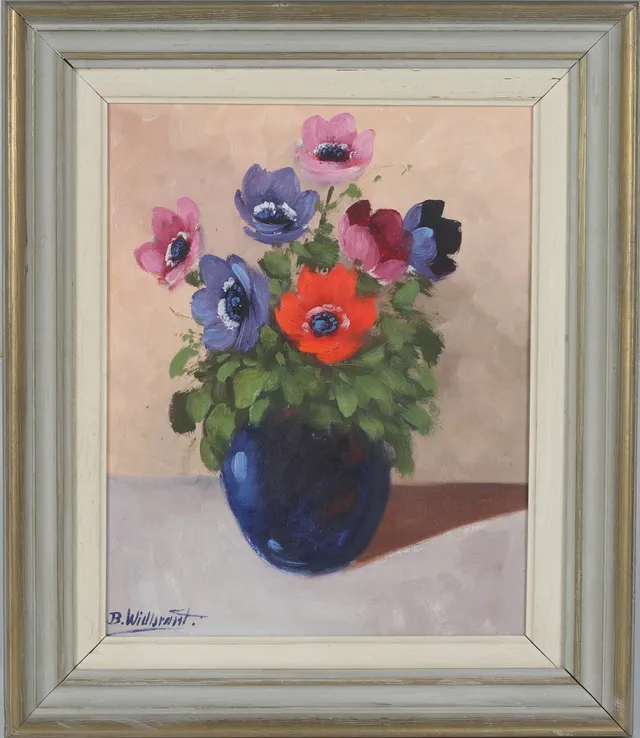 BERTIL WIDBRANT. Blomsterstilleben, olja på duk, signerad.