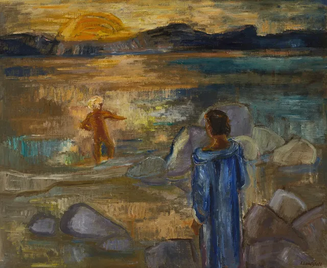 KRISTIAN LUNDSTEDT (Göteborg, 1894-1959). "Mot kvällen", signerad K Lundstedt, daterad 1934 a tergo, olja på duk.