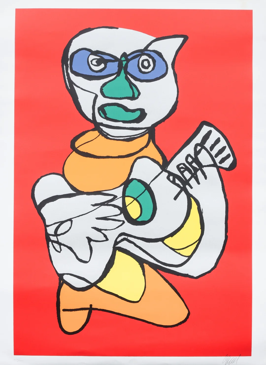 Karel Appel. 'Red Guitar Player'. circa 1977 — Paintings and sculptures/Prints and photography — Lauritz