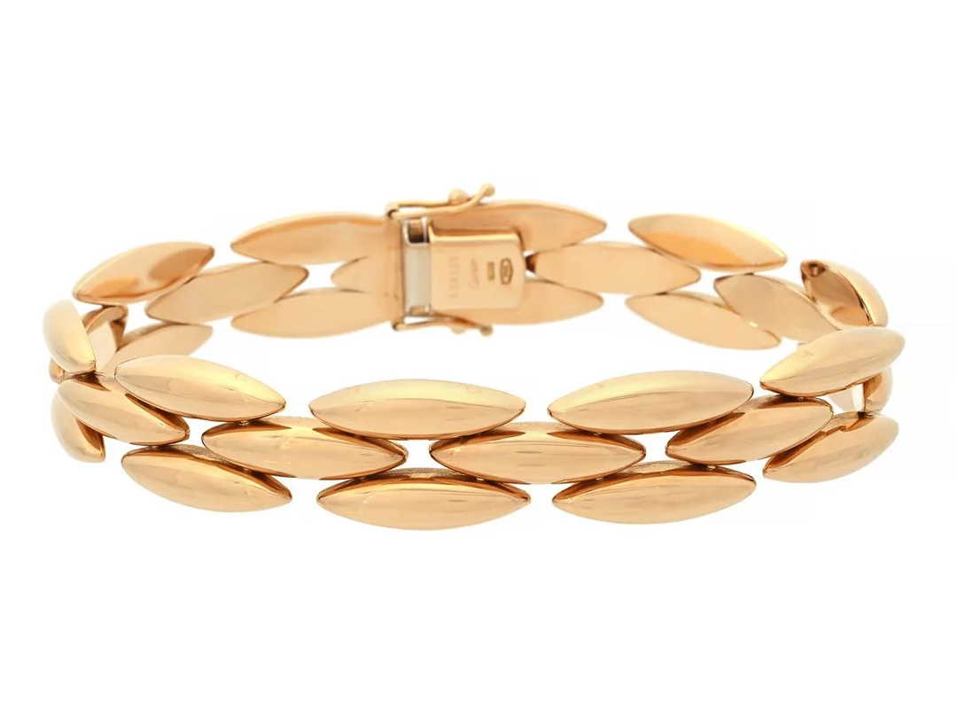 CARTIER, armband, Gentiane, 18K guld, serienr F38325, längd 19 cm, vikt 29,4 g, certifikat, originaletui. — Smycken/Armband — Kaplans