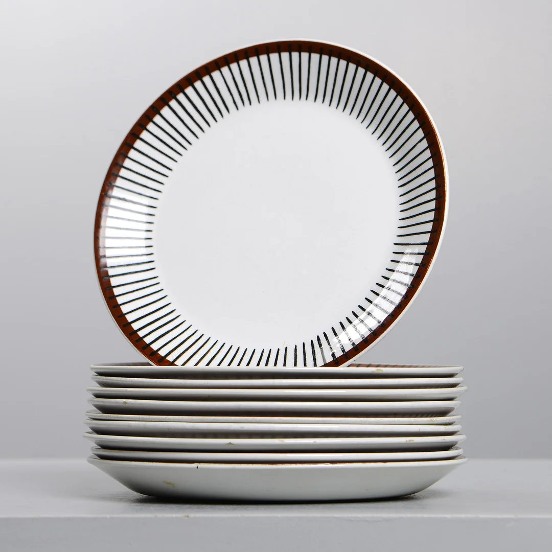 STIG LINDBERG. Tallrikar, "Spisa Ribb", 10 st, Gustavsberg, 1955-74. — European — Formstad Auktioner