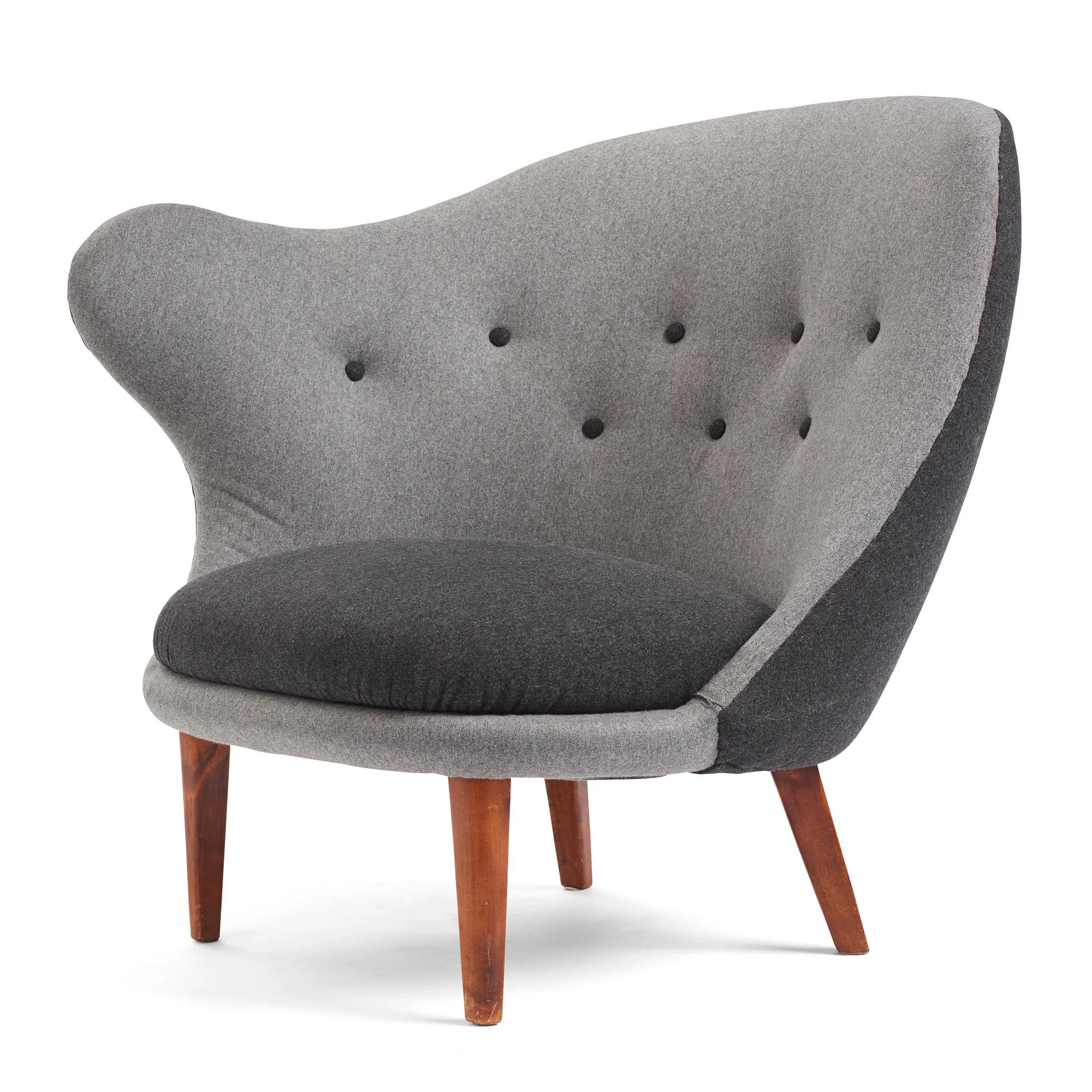 Arne Norell, fåtölj "Gary" (Tummen), Gösta Westerberg, Stockholm, 1950-tal. — Bukowskis
