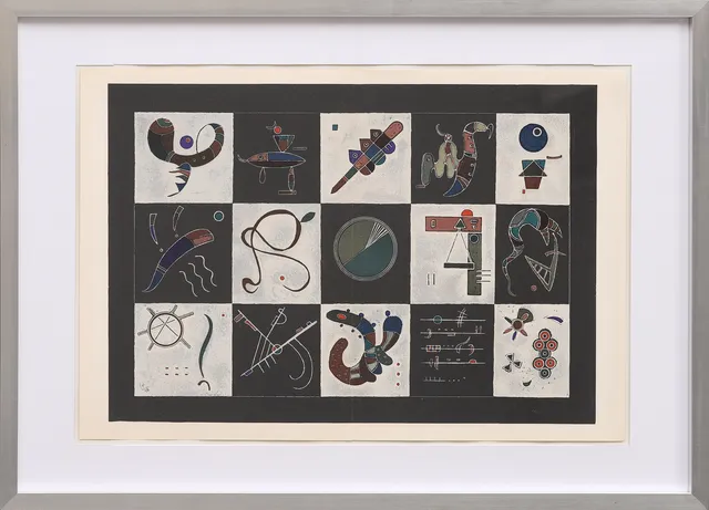 WASSILY KANDINSKY. EFTER. "Quinze", färglitografi ur Derrière le Miroir nr 101-102-103 1957.