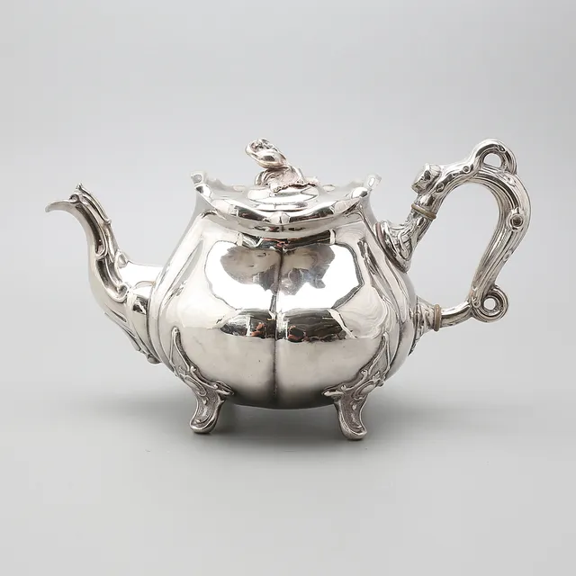 TEKANNA, silverpläter, Sheffield, tidigt 1900-tal.