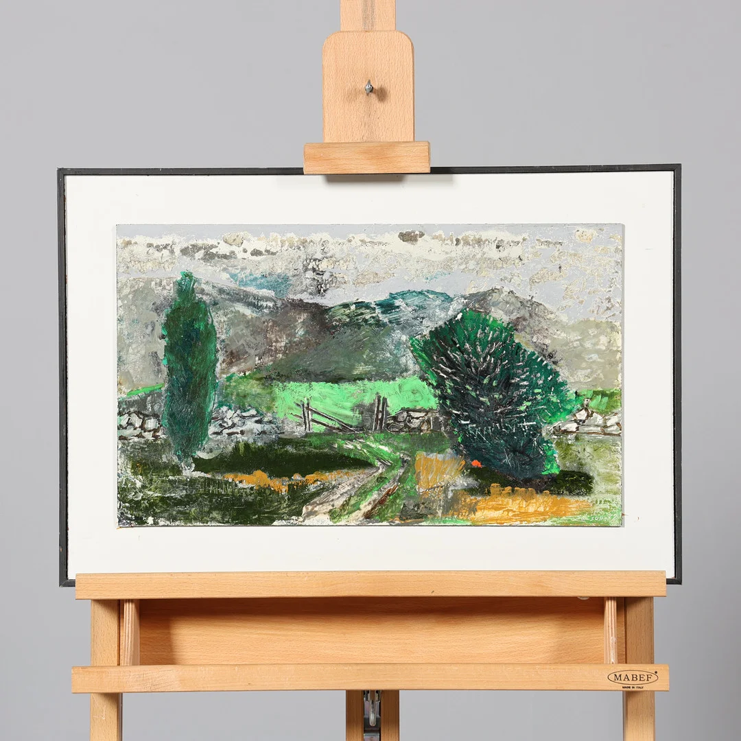 ERIK EMANUELSSON. OLJA PÅ PANNÅ, signerad Em-son, daterad -72. — Paintings — Borås Auktionshall