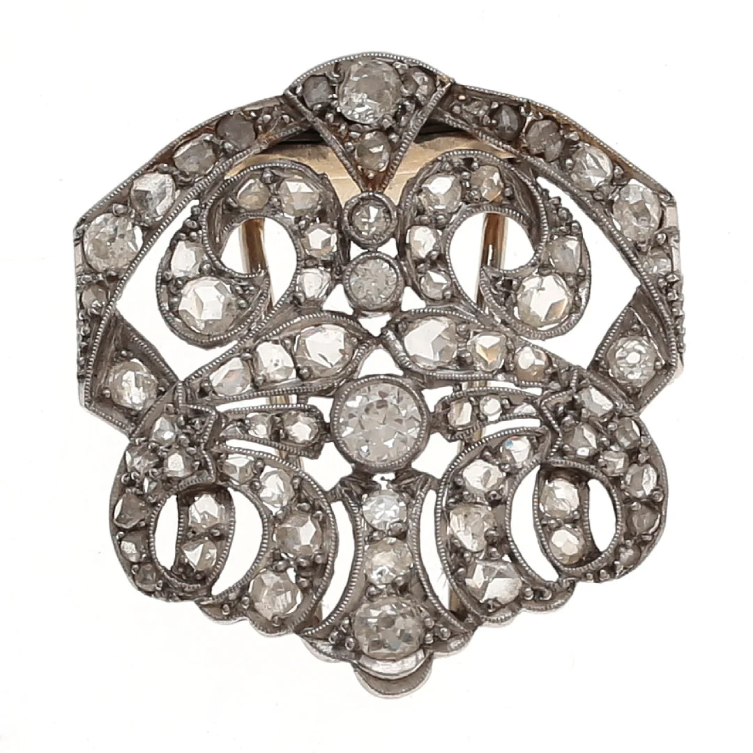 Diamonds brooch-clip, mid 20th Century. — Brooches & Pendants — Balclis