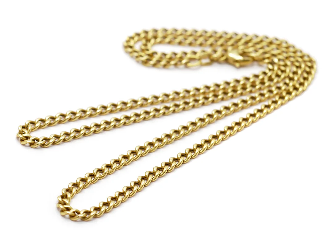 KEDJA, 18K guld, pansarlänk, längd 60 cm, vikt 11,2 g. — Smycken/Halskedja — Kaplans