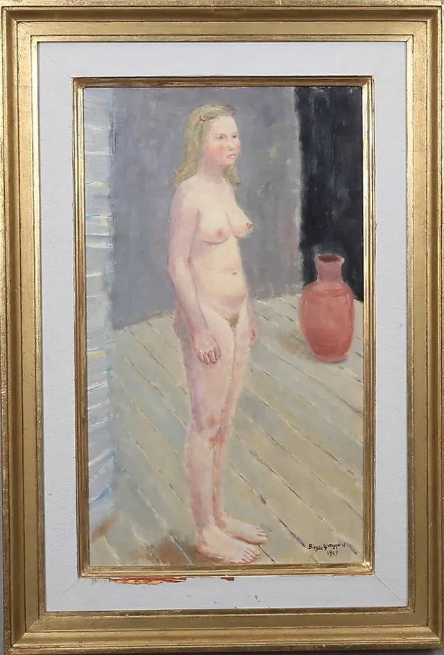 BIRGER LJUNGQVIST. Olja på pannå, signerad och daterad 1947.