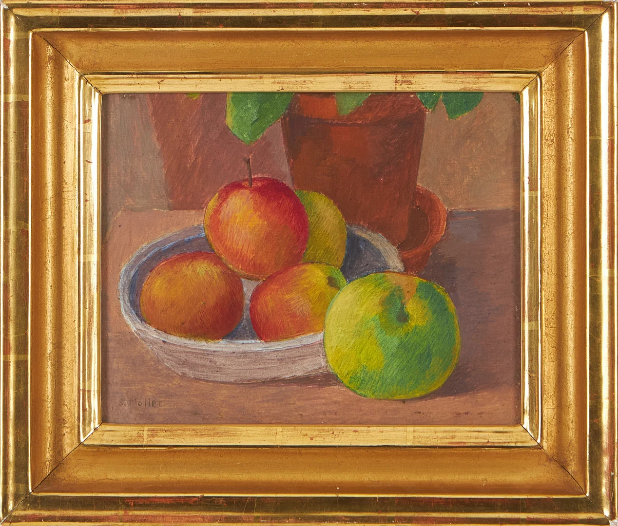 SIGURD MÖLLER. Äpplen, gouache, signerad S Möller. — Paintings — Stockholms Auktionsverk Magasin 5