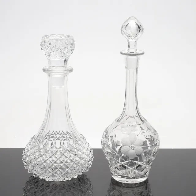 KARAFFER, 2 st, glas, 1900-tal.