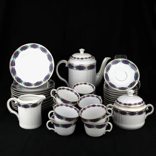 KAFFESERVIS, 38 delar, porslin, Paul Müller, Tyskland.
