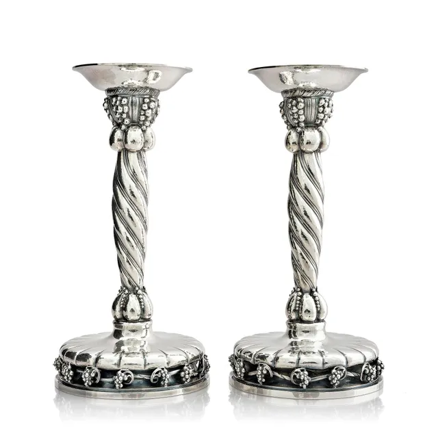 Georg Jensen, ljusstakar, ett par, sterling silver, modell nr 264, Köpenhamn efter 1945.