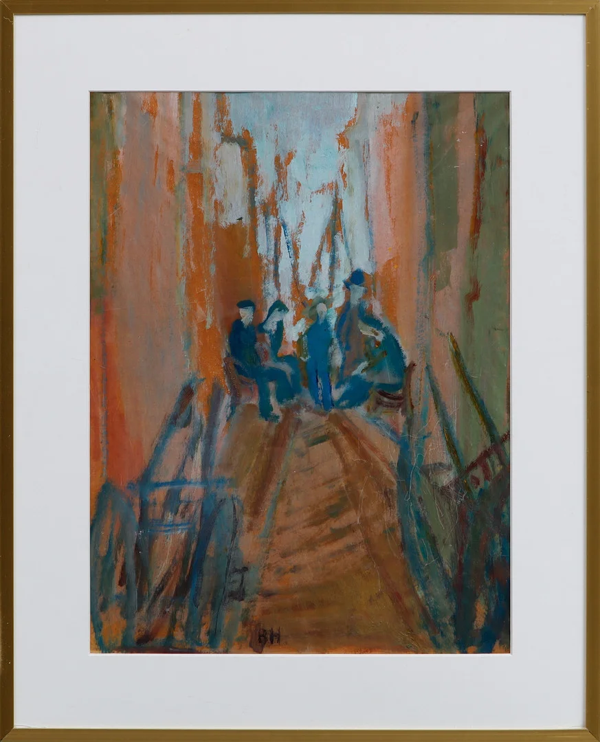 BIRGER HALLING. Figurscen, blandteknik, signerad BH. — Paintings — Göteborgs Auktionsverk