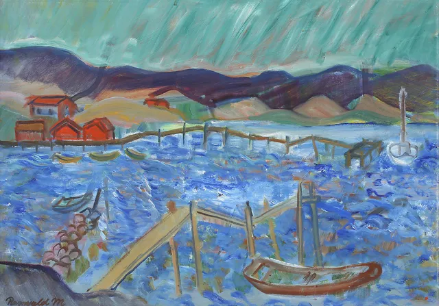 RAGNVALD MAGNUSSON. "Höst i skärgården". Olja på duk. Signerad.