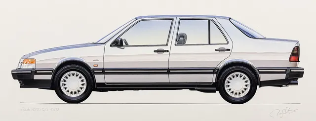 RONY LUTZ. SAAB. Original. Saab 9000 CD. Silvermet.
