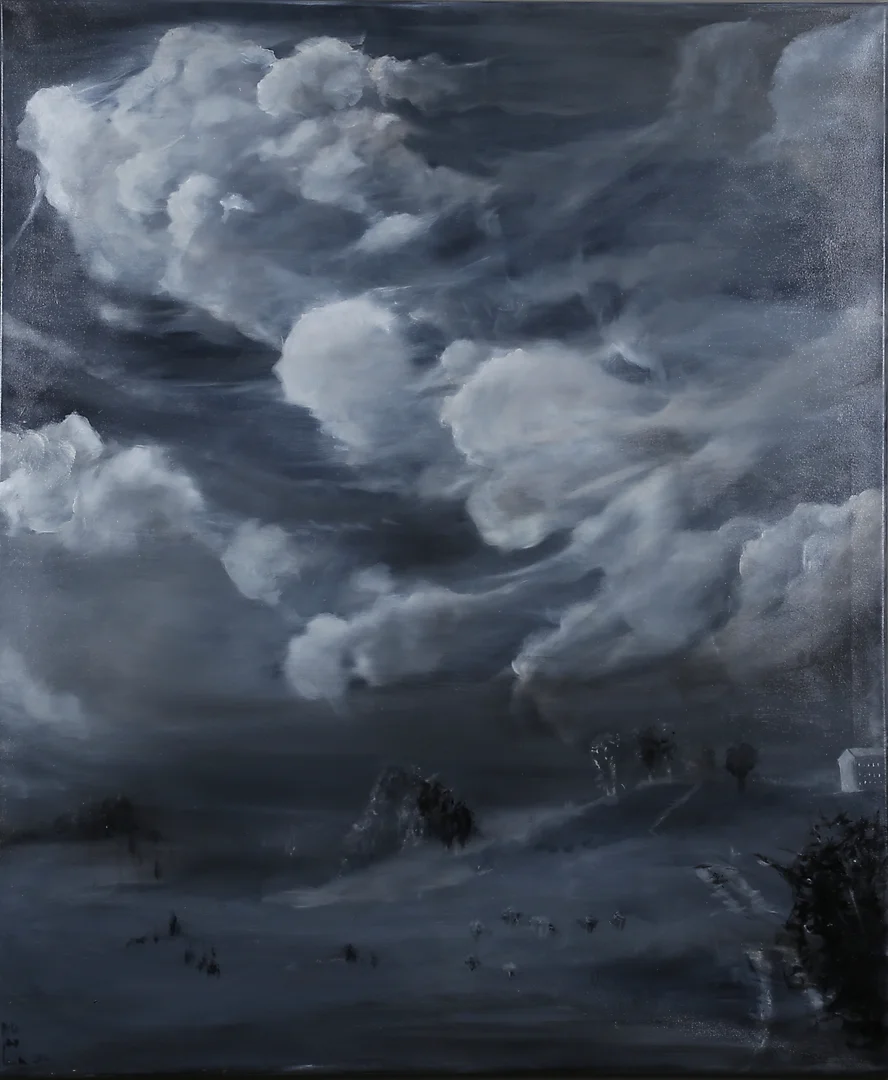 LEILA VAN DYKE. "Gården på kullen", olja på duk, signerad. — Paintings — Gomér & Andersson Norrköping